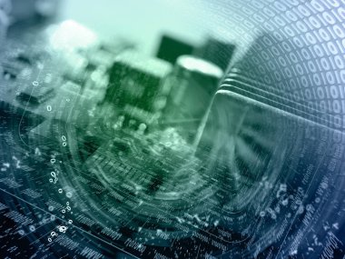 Elektronik cihaz ve basamak bilgisayar arka plan