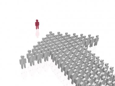 Kırmızı ve gri beyaz yansıtıcı arka plan üzerinde mans