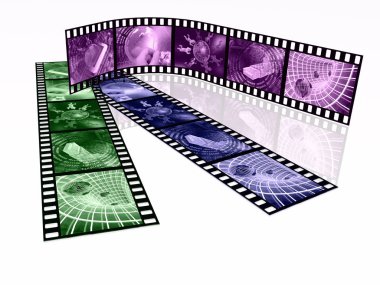 Filmi oynatın tonlu resimler (iletişim) ile beyaz arka plan üzerinde