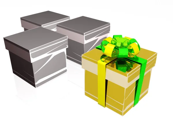 Gift boxes on the white background — Stock Photo, Image