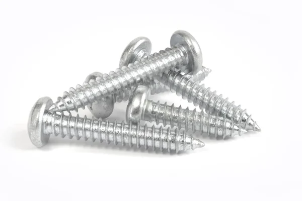 Set of screws on the white background — Stock Photo, Image