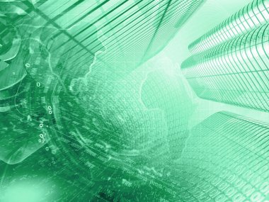 Bilgisayar arka plan binalar, harita ve basamaklı