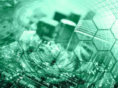 Basamak ve aygıt - soyut bilgisayar arka plan