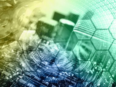 Basamak ve aygıt - soyut bilgisayar arka plan