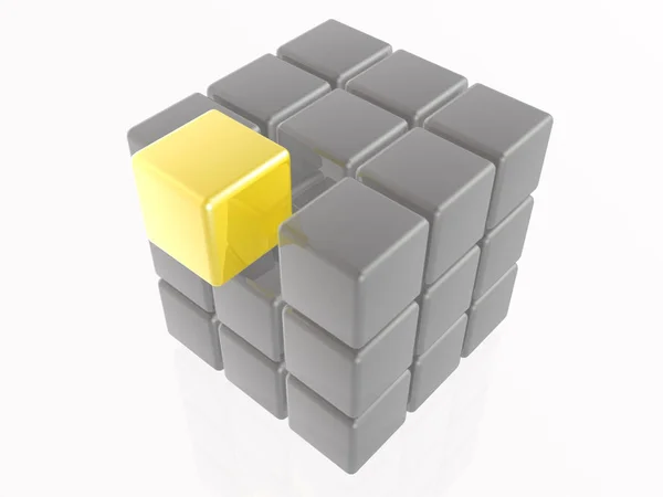 Yellow and grey cubes as abstract background — Stock Photo, Image