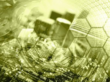 Basamak ve aygıt - soyut bilgisayar arka plan