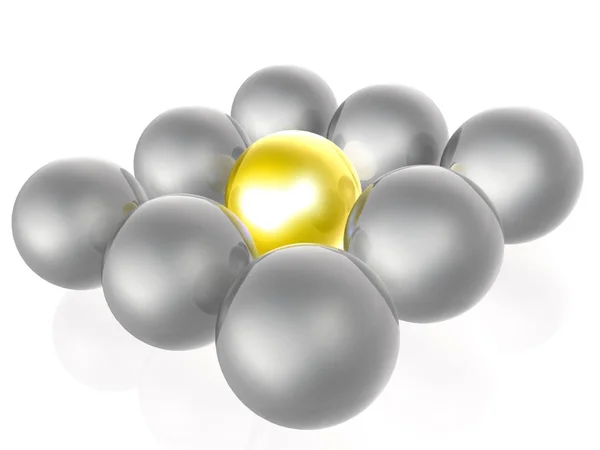 Yellow and grey spheres as abstract background — Stock Photo, Image