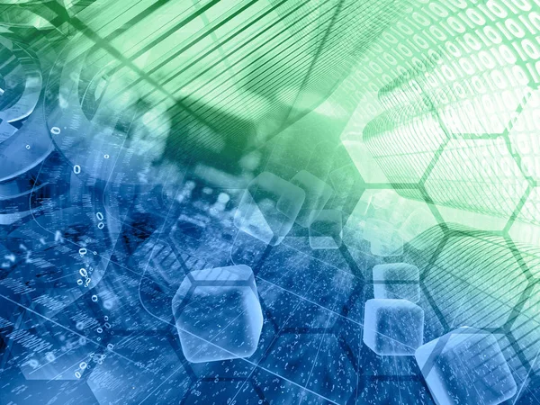 Basamak, aygıt ve küpleri - soyut bilgisayar arka plan