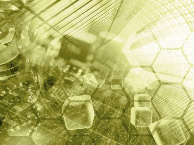 Basamak, aygıt ve küpleri - soyut bilgisayar arka plan