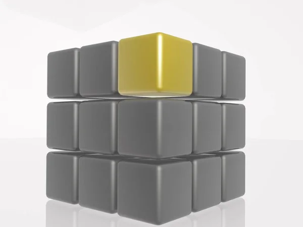 Cubos amarillos y grises como imagen abstracta —  Fotos de Stock
