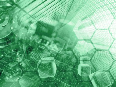 Basamak, aygıt ve küpleri - soyut bilgisayar arka plan