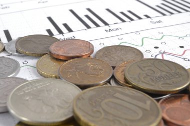 Para ve grafik ile finansal arka plan