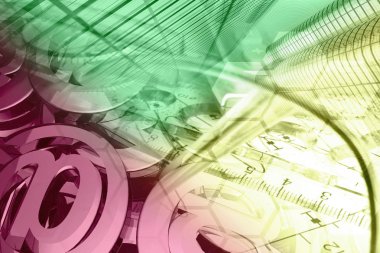 İş geçmişi gözlük, grafik, posta işaretleri ve Binalar