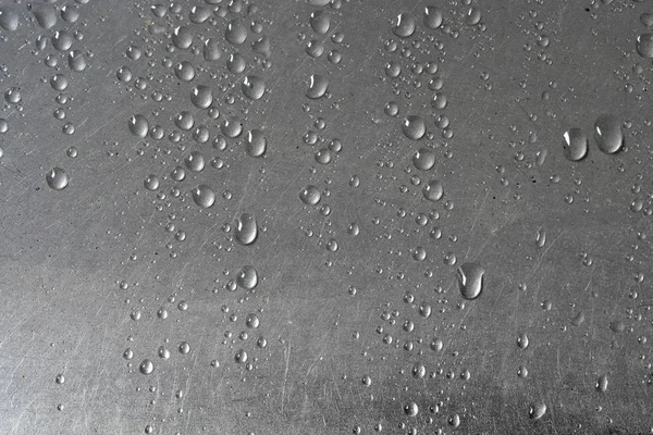 Drops on grey - abstract wet background — Stock Photo, Image