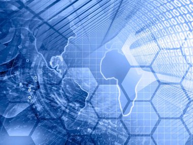 Dijital arka plan - basamak, harita ve Binalar