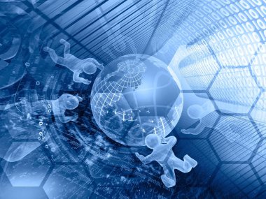 Küre ve renk mans - soyut bilgisayar arka plan