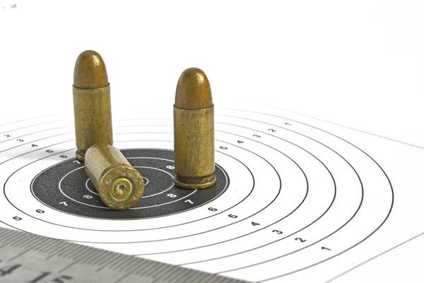 Target and ammunition on the white background — Stock Photo, Image