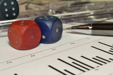 Grafik, cetvel, kalem ve hesap makineli iş arkaplanı