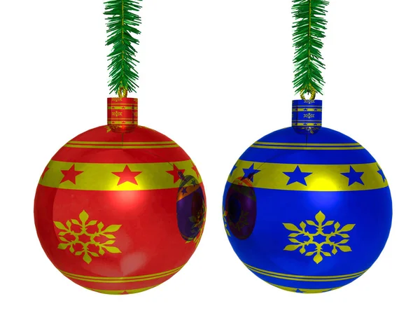 Christmas balls against the white background — Stock Photo, Image