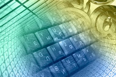 Basamak ve klavye - soyut bilgisayar arka plan, tonda.