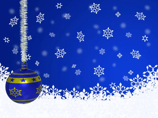 Bola Navidad Contra Fondo Nieve Ilustración — Foto de Stock
