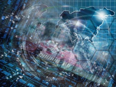 Arka dijital plan - basamak ve harita.