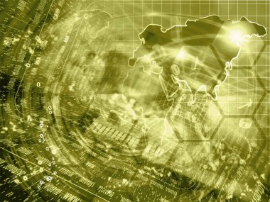 Soyut Dijital arka planda sepya - basamak ve harita.