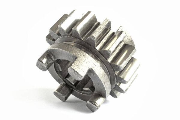 Metal gear on the white background.