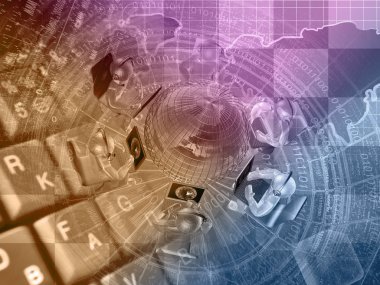 Küre ve renk mans - soyut bilgisayar arka plan, tonda.