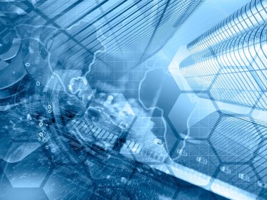 Dijital arka plan - basamak, harita ve Binalar