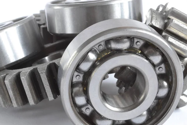 Gears Bearings White Background — Stock Photo, Image