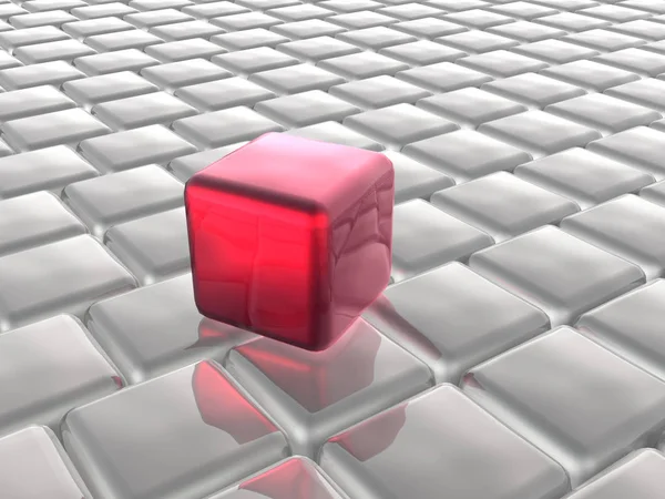 Cubes Rouges Gris Comme Fond Abstrait Illustration — Photo