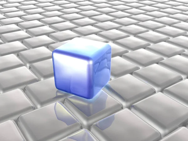 Cubos Azules Grises Como Fondo Abstracto Ilustración — Foto de Stock