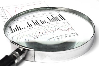 İş geçmişi grafik ve büyüteç.