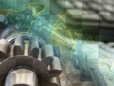 Harita, hesap makinesi ve kalem ile iş geçmişi.