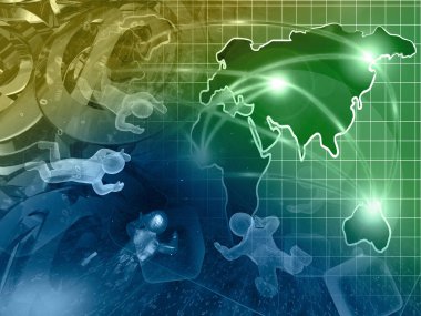 Harita ve mans - soyut bilgisayar arka plan, tonda.