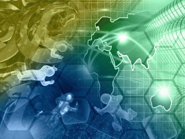 Harita ve mans - soyut bilgisayar arka plan