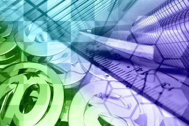 İş geçmişi ile kalem, posta işaretleri ve Binalar, tonda.