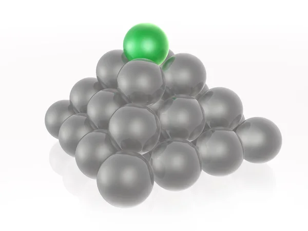 Green and grey spheres as abstract background — Stock Photo, Image