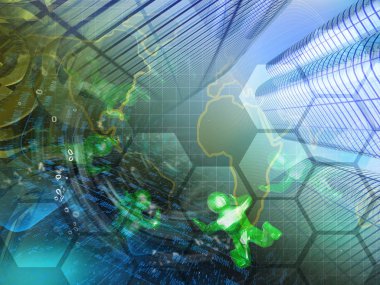 Harita ve mans - soyut bilgisayar arka plan