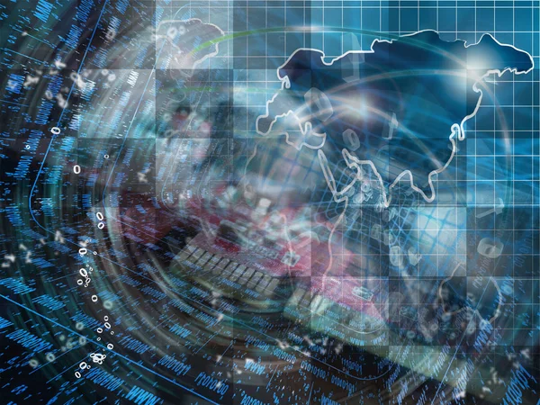 Antecedentes Comunicación Dígitos Mapa — Foto de Stock