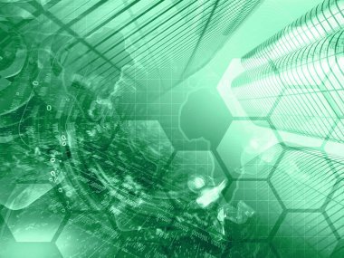 Harita ve mans - soyut bilgisayar arka plan, yeşillik.