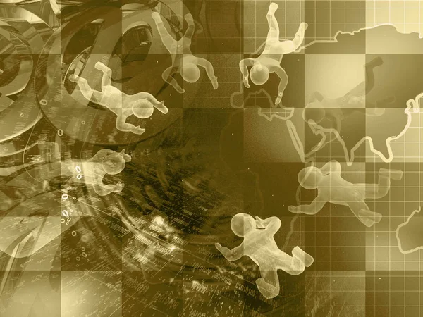 Map Mans Abstract Computer Background Sepia — Stock Photo, Image