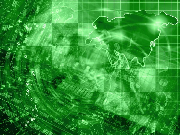 Communication background in greens - digits and map.