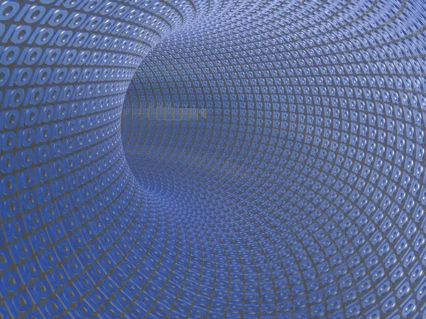 Communication background - digits in the tunnel, 3D illustration.