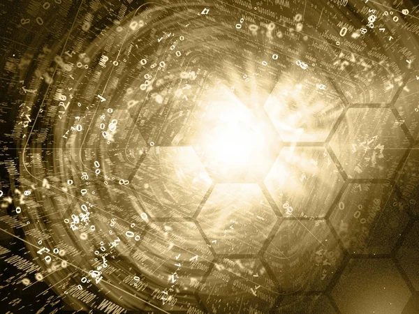 Abstracte Digitale Achtergrond Sepia Cijfers Tunnel — Stockfoto