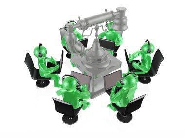 Retro telefon ile mans