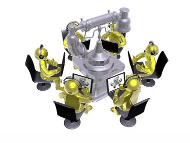 Retro telefon ile mans