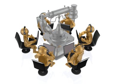 Retro telefon ile mans