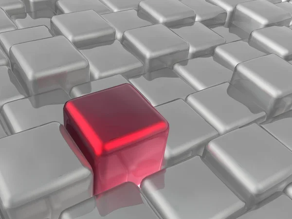 Cubes rouges et gris — Photo